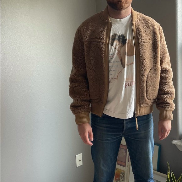 Vince Reversible Suede/Shearling Bomber, Size Small.  Fits like a S/M - Picture 2 of 5